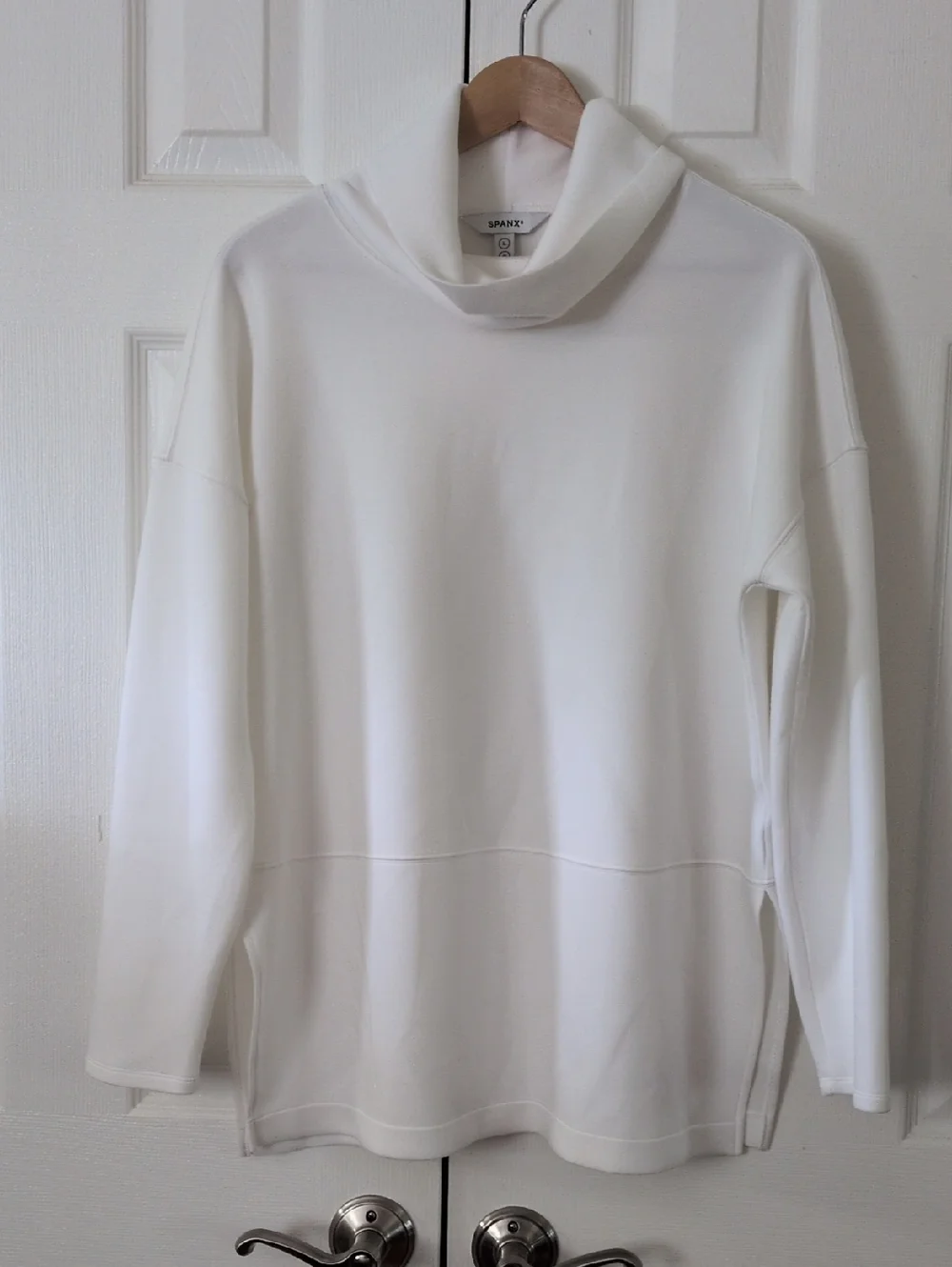 Spanx AirEssentials Turtleneck Tunic Mock Funnel Neck Sweatshirt L - Picture 2 of 10